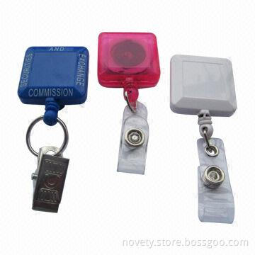 Badge Reels/Holders, Made of Plastic Material, 32 x 32mm Size